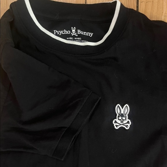 Psycho Bunny Black Short Sleeve Tee with White Trim and Logo - Picture 5 of 7